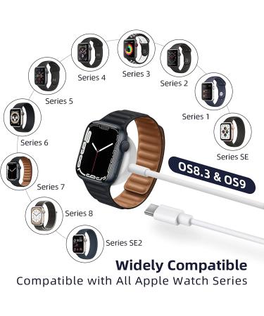 USB C Watch Charger Cable Compatible with Apple Watch Series SE2/8/7/6/5/4/3/2/1/SE  Magnetic Watch Car Charger Compatible with iWatch  Portable Travel Type C Charging Cord (4.9ft/1.5M) Regular Charging - Buy Online on GoSupps.com
