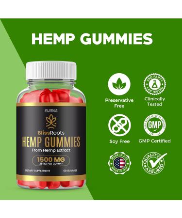 (2 Pack) Bliss Roots Gummies - Official Formula - Bliss Roots Hemp Gummies BlissRoots Gummies Maximum Strength Supplement Gummy Bliss Roots Hemp Advanced Support 1500mg Per Bottle (120 Gummies) - Buy Online on GoSupps.com