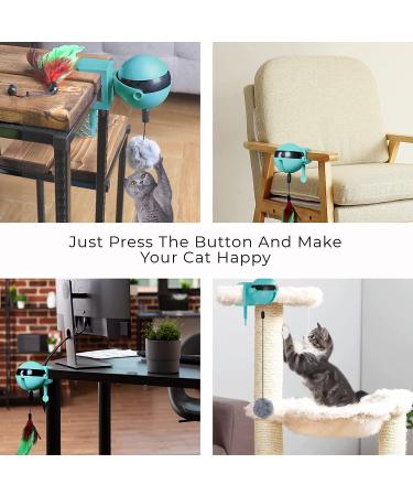 Interactive Cat Toy for Indoor Cats - Automatic 2-in-1 Feather Play with Smart Shut-Off - Robotic Electronic Toy for Kittens - Buy Online on GoSupps.com