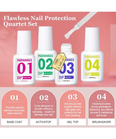 Nail Dipping Powder Kit - Jelly Pink Dip Powder Nail Set - 4 Colors Nail Art System with Base, Top Coat, Activator - No UV/LED Needed for Beginners - Buy Online on GoSupps.com