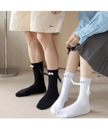 Fokesty Funny Magnetic Suction 3D Doll Couple Socks - Unisex 2 Pair White - Buy Online on GoSupps.com