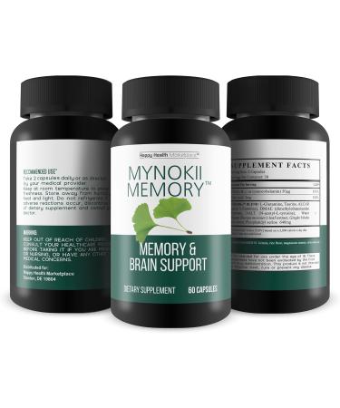 Mynokii Memory - Nootropic Brain Supplement - Memory & Brain Support with Ginkgo Biloba & DMAE - Aid Memory Focus Clarity Productivity - Promote Clear Thinking & Concentration - Memory Supplements - Buy Online on GoSupps.com