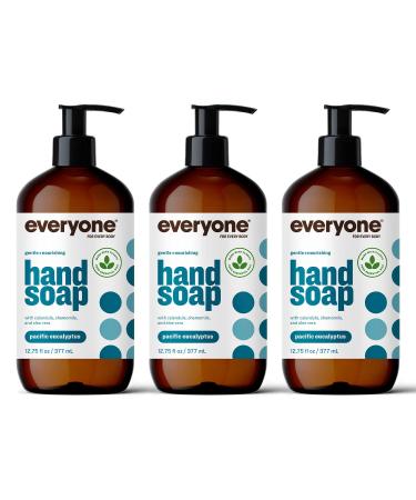 Everyone Liquid Hand Soap 12.75 Ounce (Pack of 3) Pacific Eucalyptus Plant-Based Cleanser with Pure Essential Oils