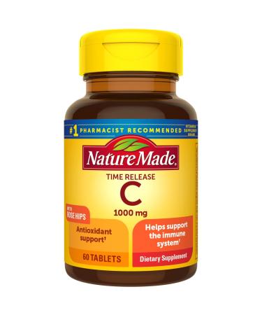 Nature Made Vitamin C 1000 mg with Rose Hips Dietary Supplement for Immune Support 60 Time Release Tablets 60 Day Supply