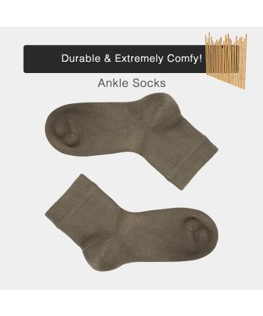Cosyfeel Diabetic Ankle Socks for Women - 4 Pairs, Bamboo, Seamless Toe, Non-binding Top, Soft and Cozy Neuropathy Socks - Army Green, Size Large - Buy Online on GoSupps.com