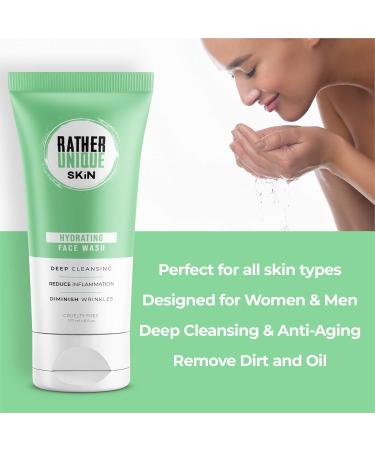 Hydrating Face Wash - Gentle Cleanser for Oily Dry & Sensitive Skin | 6oz Gel for Men & Women - Buy Online on GoSupps.com