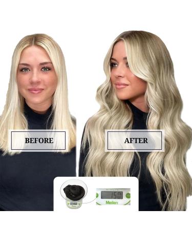 Doores Real Hair Extensions Clip - Ash Blonde Highlights 60cm (24 Inch) 150g Remy Human Hair 9 Pieces Natural Clip-In Hair Extensions - Buy Online on GoSupps.com