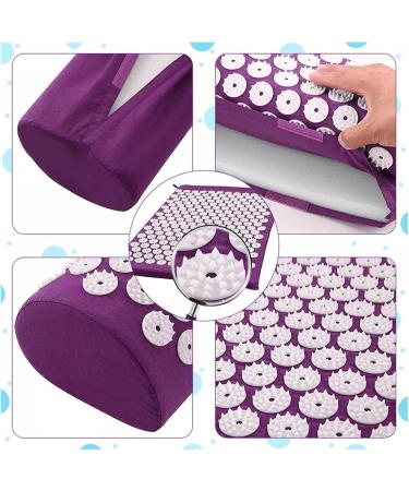 Dunlap Acupressure Massage Cushion & Yoga Spike Pillow - Stress Relief & Pain Relief - Purple - International Shipping - Buy Online on GoSupps.com