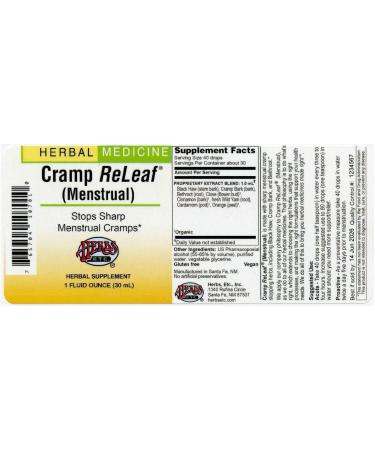Herbs Etc. Cramp ReLeaf (Menstrual) 1 oz - Buy Online on GoSupps.com