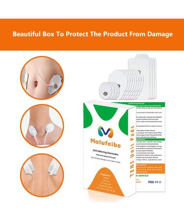 20 Pack TENS Unit Snap Electrode Pads | Reusable 35+ Times | 3.5mm Connector | Compatible with Belifu TENS | 20 Piece Set - Buy Online on GoSupps.com