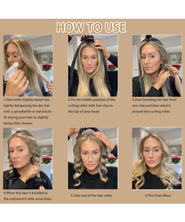 2-Piece Heatless Hair Rollers | No Heat Curls Silk Ribbon Curling Rods | Overnight Foam Curlers for Long & Medium Hair (Black+Leopard) - Buy Online on GoSupps.com