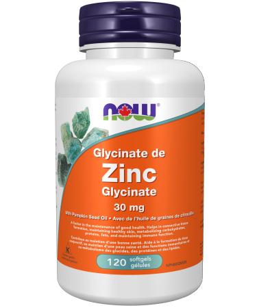 Now Foods Zinc Glycinate (Bisglycinate form) 30mg 120gel