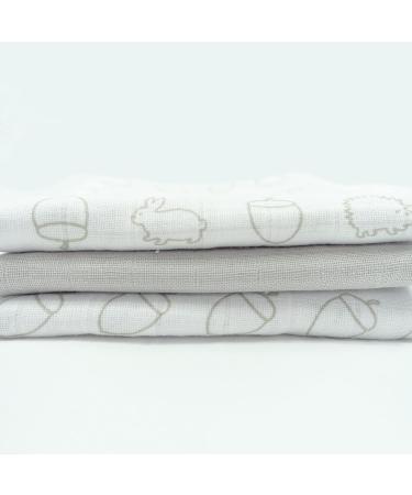 MuslinZ 6pk Baby Muslin Squares Burp Cloths 70x70cm - Woodland Print | 100% Cotton Absorbent & Breathable - Buy Online on GoSupps.com