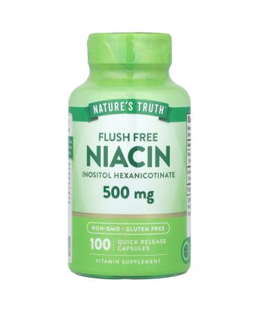 Nature's Truth Flush Free Niacin 500 mg 100 Caps 100 Count