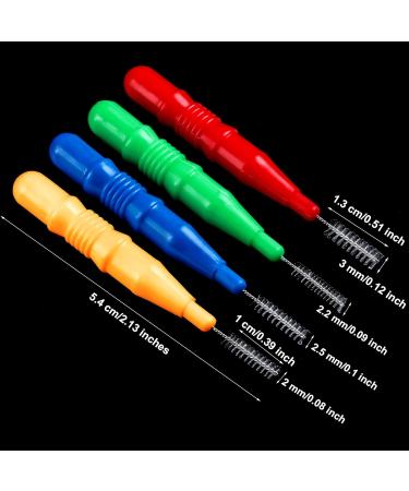 100 Interdental Brushes & Toothpicks - Dental Floss Picks for Oral Hygiene - Red Blue Light Green & Orange - Buy Online on GoSupps.com
