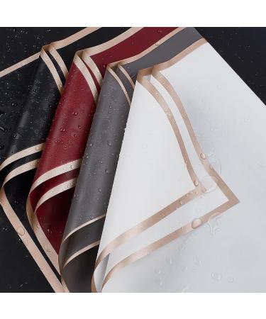 Jutieuo Waterproof Flower Wrapping Paper - 20 Sheets, 22.8x22.8 inch, Black - Floral Bouquet Supplies with Ribbon - Buy Online on GoSupps.com