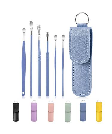 Primobe Ear Wax Cleaner Innovative Spring Earwax Cleaner Tool Set Portable Ear Wax Cleaning Kit Ear Pick Cleaner Cleaning Kits Ear Wax Removal Kit for Ear Adult (Blue-B)