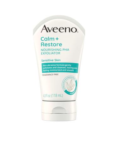 Aveeno Calm + Restore Nourishing PHA Facial Exfoliator Daily for Sensitive Skin Fragrance-Free & Non-Abrasive Oat Formula to Gently Exfoliate & Cleanse Skin Hypoallergenic 4 fl. oz - Buy Online on GoSupps.com