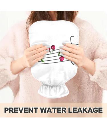 Naanle Music Note Cherry Hot Water Bottle - 2L Large Transparent Heat & Cold Therapy for Pain Relief | Ideal for Bed & Hand/Foot Comfort - Buy Online on GoSupps.com
