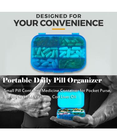 AKOAK Mini Pill Organizer - 6 Compartment Plastic Box for Beads Jewelry Vitamins & Supplements | International Shipping Available - Buy Online on GoSupps.com