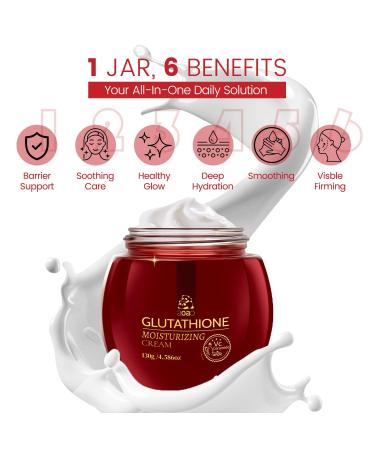 Glutathione Face Cream, Collagen Peptide Moisturizer for Women with Jojoa Seed Oil, Ceramide & Vitamin C, Barrier Repair, Skin Firming & Lifting, Reduces Wrinkles, Improves Elasticity (Glutathione_1) - Buy Online on GoSupps.com