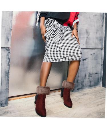 Inoomp Thermal Boot Warmers - 2 Pairs of Fur Knitted Socks & Cuffs for Women | Cozy Acrylic Leg Accessories - Buy Online on GoSupps.com