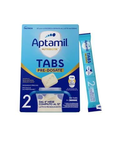 Aptamil APTAMIL NUTRIBIOTIK TABS 2 PRE-DOSATE - Follow-on Milk in Pre-Dosed Tabs - From 6 months at 12 C - Box of 21 sachets (105 tabs per sachet)