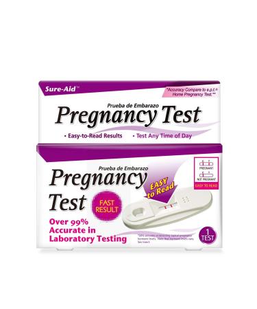 Sure-Aid Pregnancy Test | Fast Result and Response at Home | Over 99% Accurate in Laboratory Testing | Easy to Read | Test Any Time of Day | 2 Pack 2pk