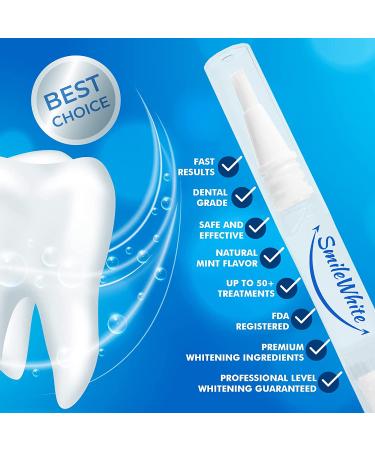 SmileWhite Teeth Whitening Pen (4 Pens) - Kit with Gel for Effective, Painless Results | Non-Sensitive, Travel-Friendly | Natural Mint Flavor - Buy Online on GoSupps.com