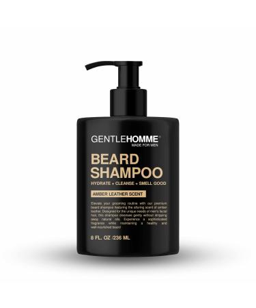 Men s Beard Wash - Beard Shampoo- Facial Wash for Men for Dandruff to Soften & Strengthen Facial Hair - Infused with Witch Hazel for Sensitive Scalps - Amber Fragrance - For All Beard Types - 8 FL OZ