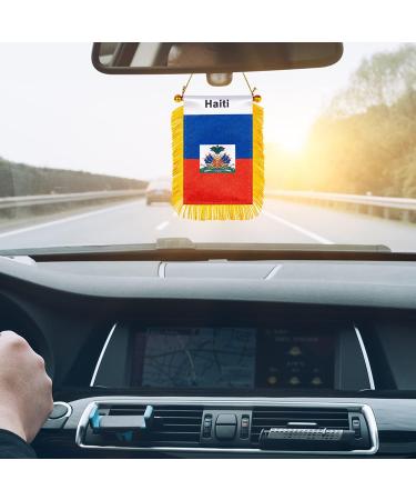 Haiti Window Hanging Flag - Mini Car Flags Set with Suction Cup (2 Pack) - Buy Online on GoSupps.com