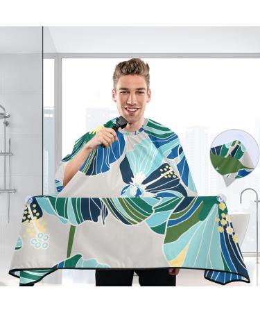 Waterproof Barber Cape - Blue Flower & Cheetah Haircut Bib for Men & Women | Unisex Hair Cutting Cape - Buy Online on GoSupps.com