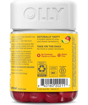 OLLY Extra Strength Energy Gummies | Caffeine Free | Vitamin B12 & CoQ10 | Goji Berry | 60 Count - Buy Online on GoSupps.com