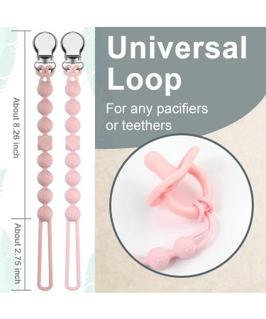 Silicone Pacifier Clip for Boys Girls in Quartz Pink | Binky Holder Strap for Baby Shower | Flexible Texture for Safety and Style - Buy Online on GoSupps.com