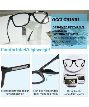 OCCI CHIARI Wide Reading Glasses for Men - Ultralight Large Head Readers (1.0 to 6.0) - Black 1.5x Magnification - International Shipping Available - Buy Online on GoSupps.com