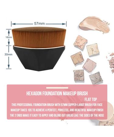 Premium Kabuki Hexagon Foundation Makeup Brush for Liquid, Cream, and Powder Blush - Black | With Storage Case - Buy Online on GoSupps.com