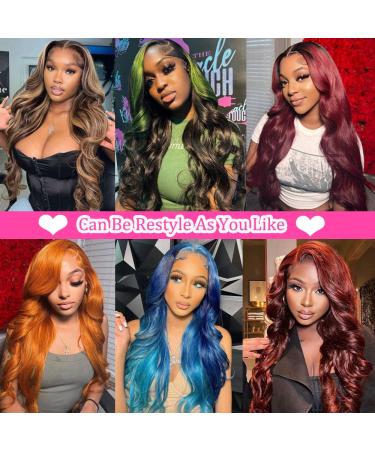YELHADU Body Wave Human Hair Lace Front Wig 22 Inch 150% Density | Pre Plucked 13x4 HD Lace Frontal Wig for Women with Baby Hair | Natural Black - Buy Online on GoSupps.com