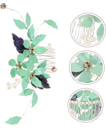 PLAFOPE Hair Comb Hair Accessories Wedding Pearl Clips for Hair Womens Hair Clips Bridal Hair Clip Pearl Hair Accessories Green Tiara Pearl Hair Clips Teasing Combs for Women Metal - Buy Online on GoSupps.com