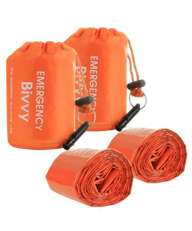 Wine Emergency sleeping ceilings with 2 survival pipe light waterproof survival bivouac sack portable thermal bivouac sack for camping hiking outdoor