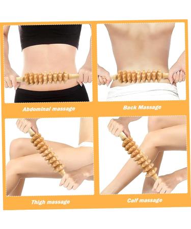 2PC Lymphatic Drainage Massage Tools Set - 9-Wheel Roller & Gua Sha for Legs Back Neck Arms | Wood Therapy Massage - Buy Online on GoSupps.com