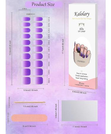 Kalolary Gradient Purple Gel Nail Polish Strips - 20 Semi Cured Full Wraps Stickers with File & Sticks - Waterproof Decals for Women & Girls (UV/LED Lamp Required) - Buy Online on GoSupps.com
