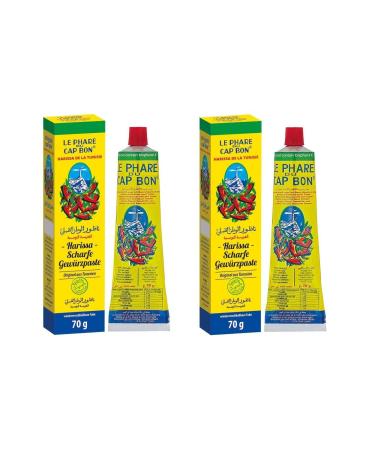 Pamai Pai Double Pack: 2 x 70g Harissa Paste Tube Tunisia Le Phare du Cap Bon Harissa Paste