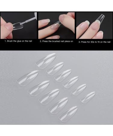 Buy Sonew 500 Pieces Almond-Shaped Acrylic Nail Tips - Clear Artificial Nails for Nail Studios & DIY Art | International Shipping Available - Buy Online on GoSupps.com