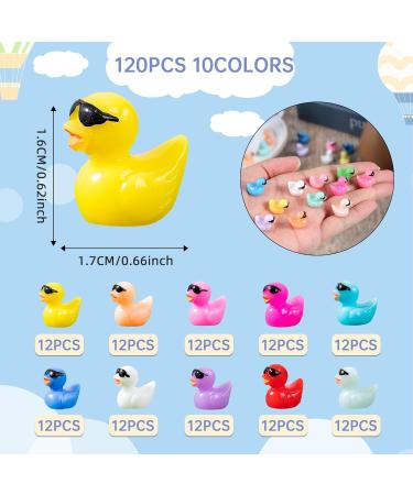 120Pcs Resin Mini Ducks Tiny Ducks Mini Resin Animals to Hide with Sunglasses Miniature Ducks for Dollhouse Crafts Garden Landscape Ornament Aquarium DIY Accessories Potted Decorations (10 Colors) Regular - Buy Online on GoSupps.com