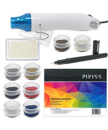 Embossing Kit with Heat Tool Bundle  Embossing Powders  Complete Embossing Starter Kit  Clear Embossing Pen  Embossing Ink Pad  8X 10ml Embossing Powders for Crafts