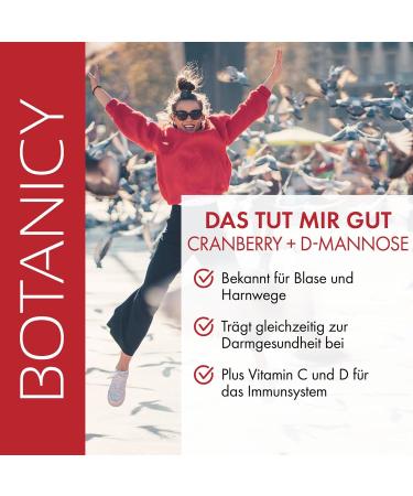 Botanicy Cranberry + D-Mannose Tablets - Supports Bladder & Urinary Health - 180 Count with Pacran Powder Vitamin C D3 Pumpkin Seeds & Dandelion Root - Buy Online on GoSupps.com