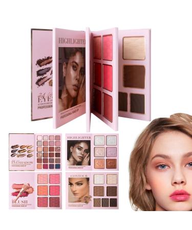 Palette De Livre De Maquillage 43 Couleurs De Fard Paupi res Surligneur Scintillant Contour De Fard Joues Palette De Visage De Style Flipbook Quatre Couches | Maquillage De S ance Photo De