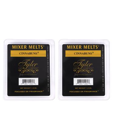 Tyler Candle Company CINNABUNS 1.9 Ounce Scented Mixer Wax Melt Cubes for Tart Burner Pack of 2