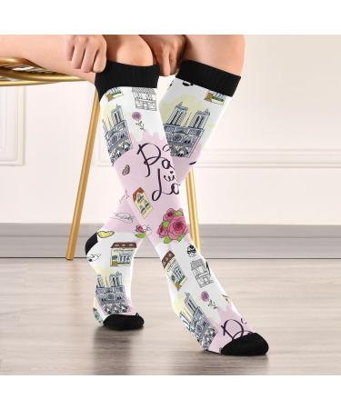 Haskirky High Elasticity Eiffel Tower Compression Socks - Relieve Fatigue, Ideal for Travel and Running - 1 Pair - Buy Online on GoSupps.com