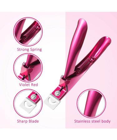 Acrylic Nail Clipper Set with Cuticle Pusher, Cleaner, and Files - Manicure Tools for Artificial Nails (Black/Purple) - Buy Online on GoSupps.com